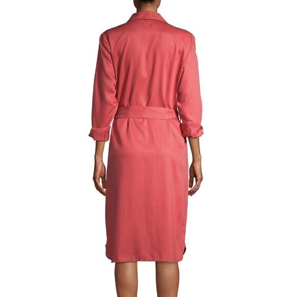 Time & Tru coral Woven Utility Shirt Dress - Picture 12 of 13